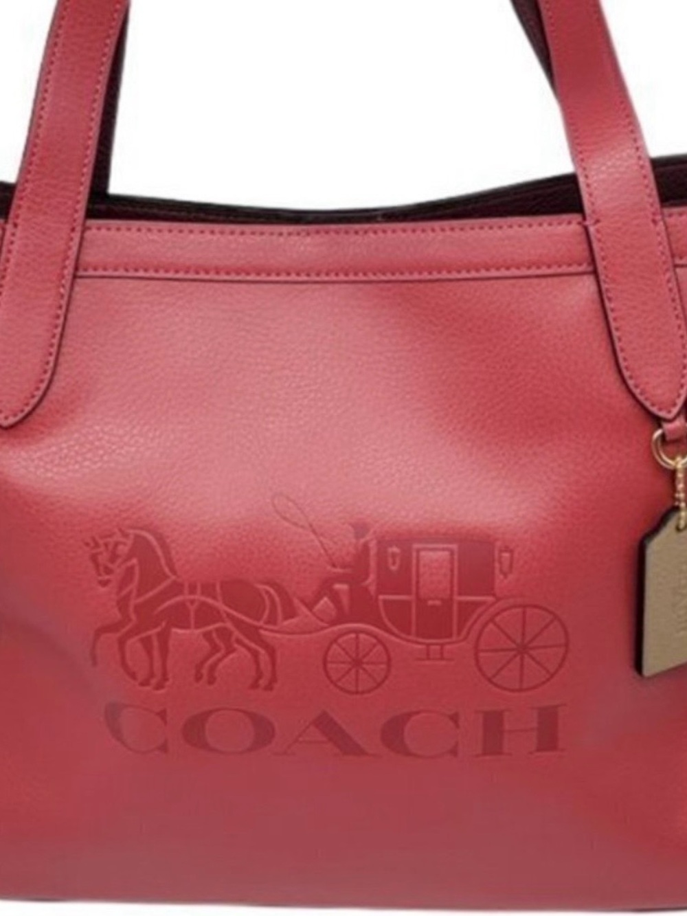COACH PINK Tote 27 In Colorblock With Horse And Carriage